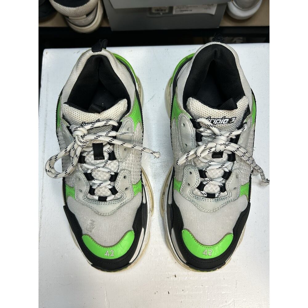 Balenciaga Triple S Green Black Sneakers Size 42 EU/ 9 US Mens - Picture 2 of 9